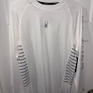 Spyder Men's White and Gray Long Sleeve Shirt